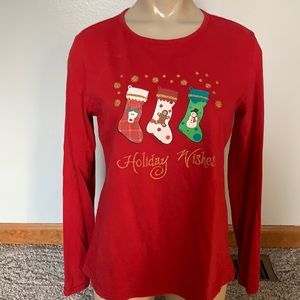 HOLIDAY WISHES Trio Stockings Christmas Top